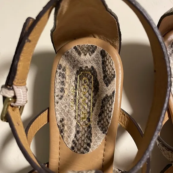 Coach printed python Vicky sandals size 7 worn once
