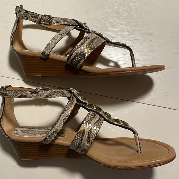Coach printed python Vicky sandals size 7 worn once