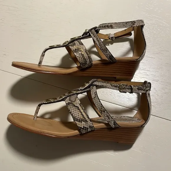 Coach printed python Vicky sandals size 7 worn once