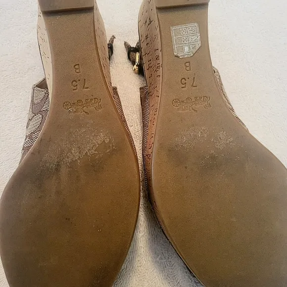COACH Signature Slingback  Wedge Sandals