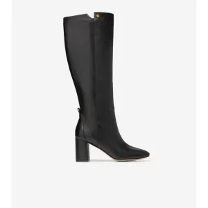 Cole Haan Chrystie Womens Leather Square Toe Knee-High Boots Black SZ 5 NEW