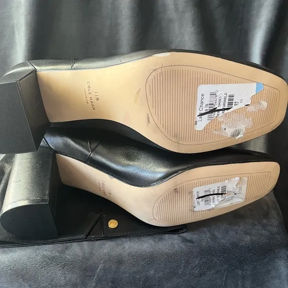 COLE HAAN CHRYSTIE WOMEN’S SZ 11 Black leather HEELED BOOTS. NWT