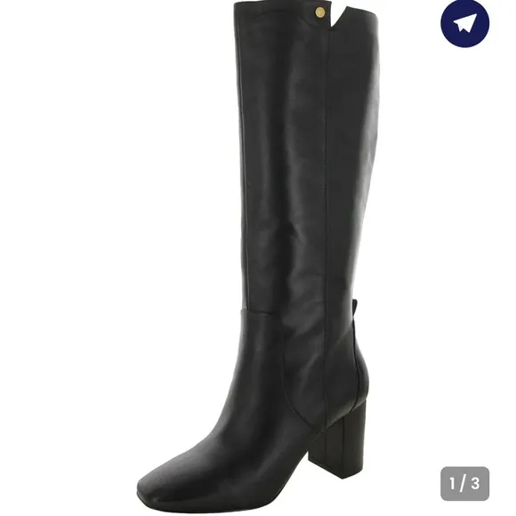 COLE HAAN CHRYSTIE WOMEN’S SZ 11 Black leather HEELED BOOTS. NWT