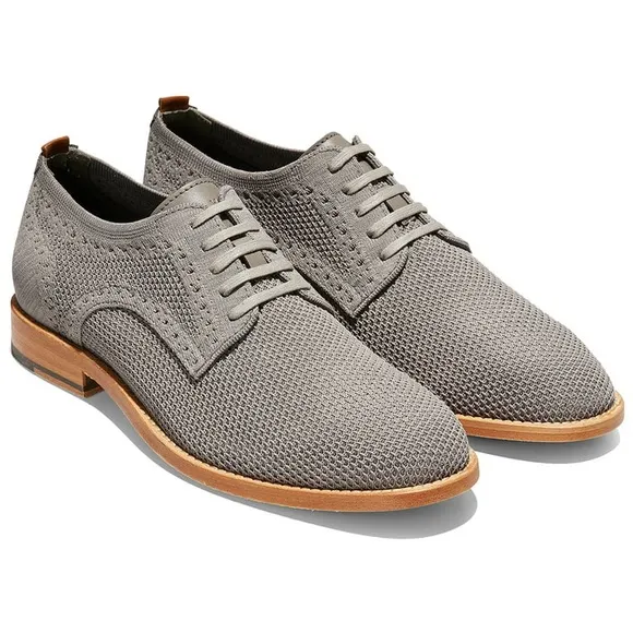 Cole Haan Feathercraft Grand Stitchlite Mens Oxford Shoes C30501 8M Gray Pumice