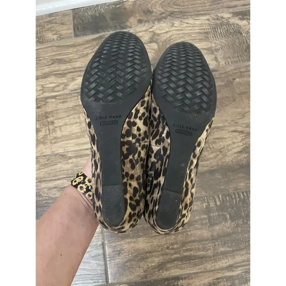 Cole Haan Grand 360 Size 7.5B Malta Animal Print‎ Leopard Wedge Loafer Comfort