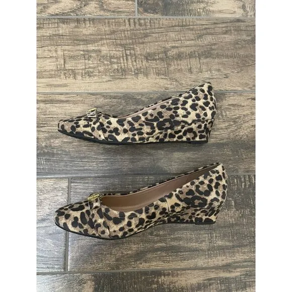 Cole Haan Grand 360 Size 7.5B Malta Animal Print‎ Leopard Wedge Loafer Comfort
