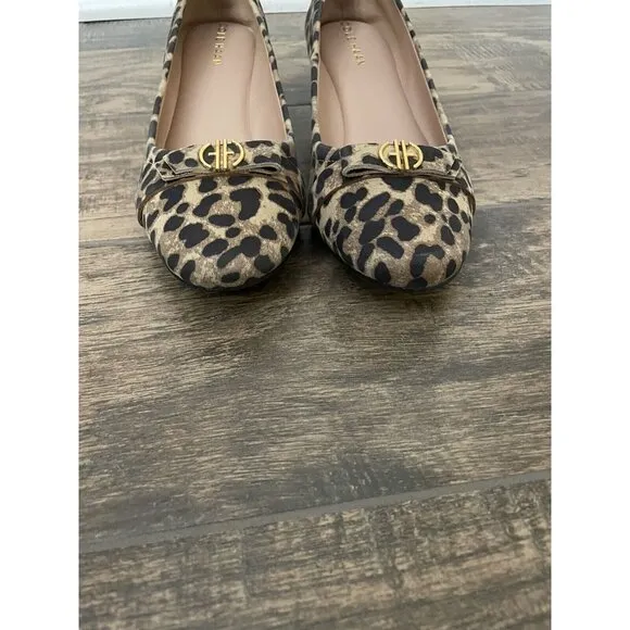 Cole Haan Grand 360 Size 7.5B Malta Animal Print‎ Leopard Wedge Loafer Comfort
