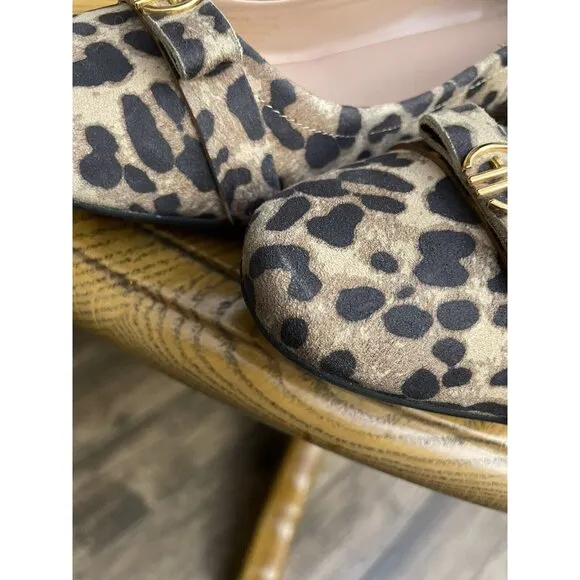 Cole Haan Grand 360 Size 7.5B Malta Animal Print‎ Leopard Wedge Loafer Comfort