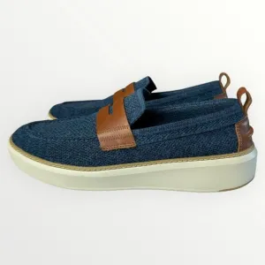 COLE HAAN Mens Grandpro Topspin Stitchlite Penny Loafers Blue Knit Slip Ons 10.5