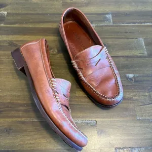 Cole Haan Mens Loafer Dress Shoes Penny Slip On Brown Leather 9 Brazil Stitching