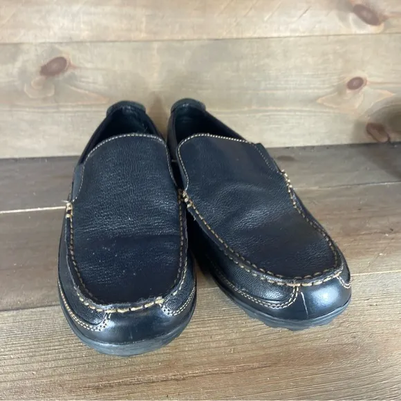 Cole haan Mens size 8.5 shoes black leather comfort slip on loafers