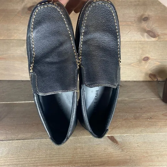 Cole haan Mens size 8.5 shoes black leather comfort slip on loafers