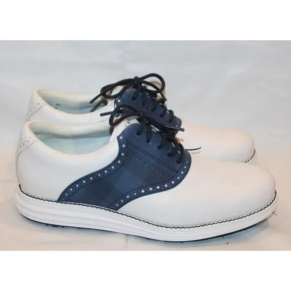 Cole Haan OG Original‎ Grand Saddle Leather Golf Shoes Size 8 White Blue NWOB