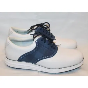 Cole Haan OG Original‎ Grand Saddle Leather Golf Shoes Size 8 White Blue NWOB