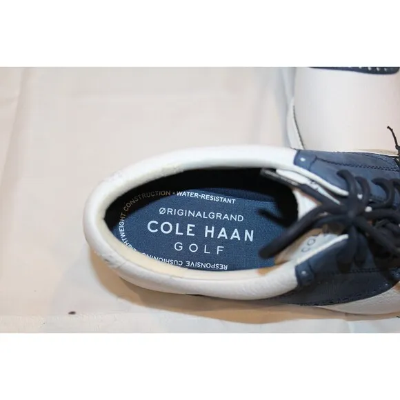 Cole Haan OG Original‎ Grand Saddle Leather Golf Shoes Size 8 White Blue NWOB
