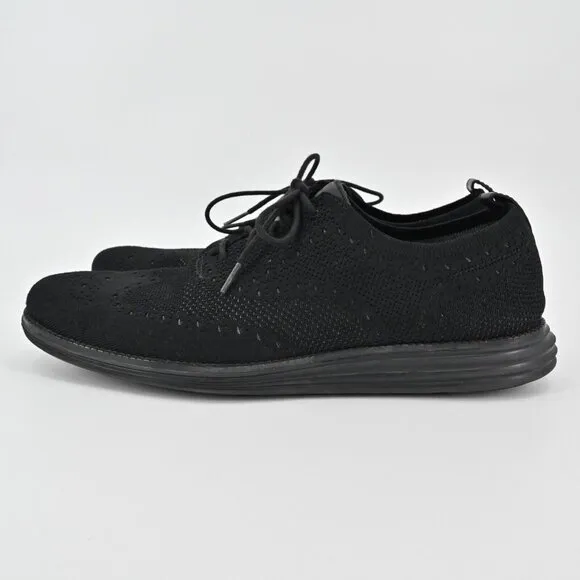 COLE HAAN Shoes Mens Size 12M ZeroGrand Black Wingtip Oxford Magnet Stitchlite
