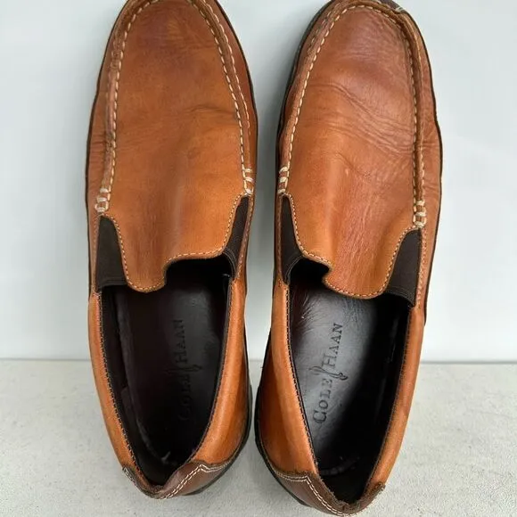 Cole Haan Slip On Shoes Mens Loafers Size 11 Brown Venitian Leather Style C03559