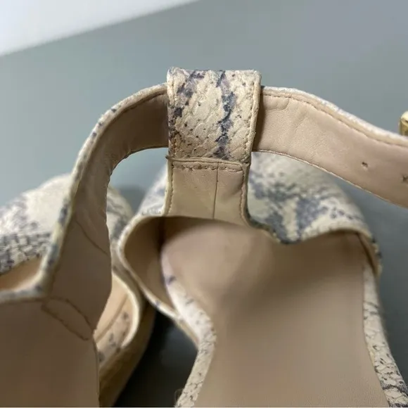 Cole Haan Snake Print Women Wedge Sandals Espadrille Size 8.5B