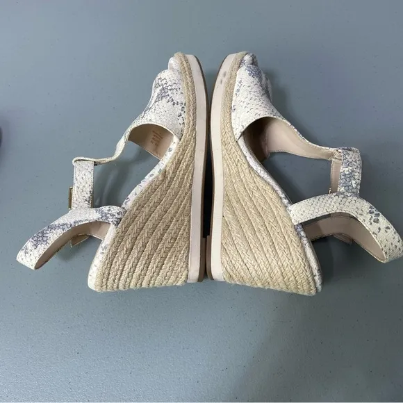 Cole Haan Snake Print Women Wedge Sandals Espadrille Size 8.5B