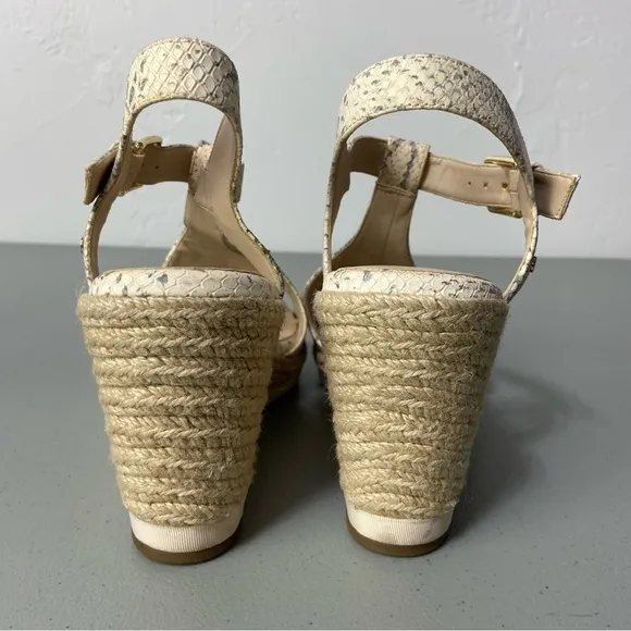 Cole Haan Snake Print Women Wedge Sandals Espadrille Size 8.5B