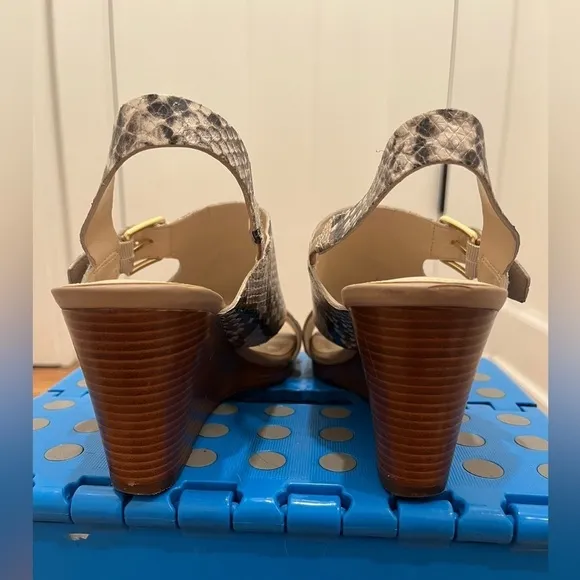 Cole Haan Womens Python Print Philomina Sandals Size 8B  Leather Embossed