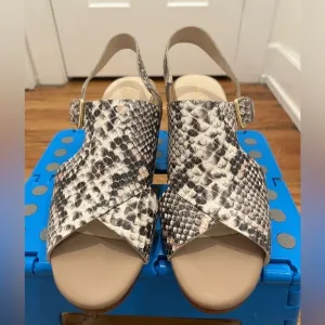 Cole Haan Womens Python Print Philomina Sandals Size 8B  Leather Embossed