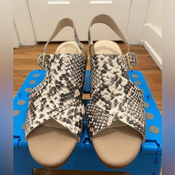 Cole Haan Womens Python Print Philomina Sandals Size 8B  Leather Embossed