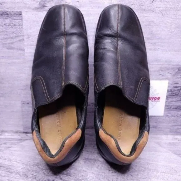 Cole Haan Zeno II Leather Slip on Loafer Black Brown Men's sz 11.5