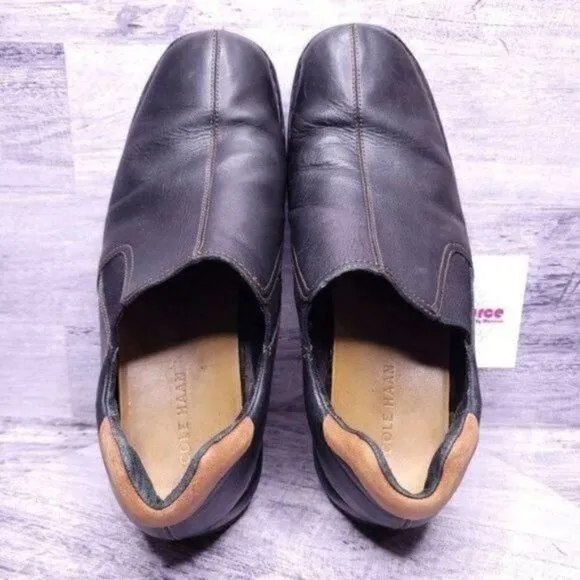 Cole Haan Zeno II Leather Slip on Loafer Black Brown Men's sz 11.5