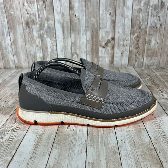 Cole Haan ZERØGRAND stichlite Men's Gray Knit Penny Loafers Comfort‎ Size 10M