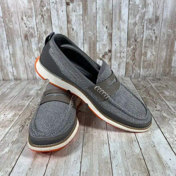 Cole Haan ZERØGRAND stichlite Men's Gray Knit Penny Loafers Comfort‎ Size 10M