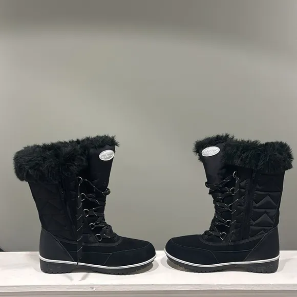 Comfortview Women’s Black Eileen Waterproof Arch Support Winter Boots-size 11W