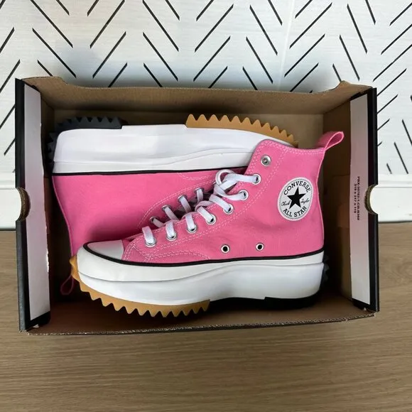🤩Converse Size 7 Men's Shoes Run Star Hike Pop High Top Sneakers Pink A08735C🤩