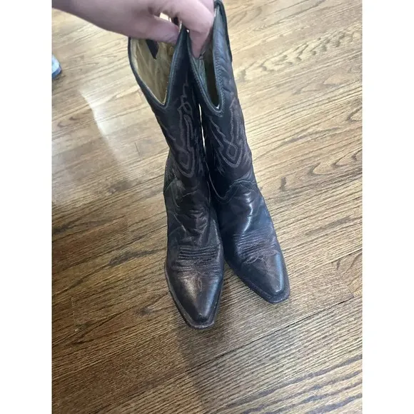 CORRAL BROWN &amp; BRONZE METALLIC LEATHER SNIP TOE COWGIRL BOOTS R2425 WOMENS 7.5M