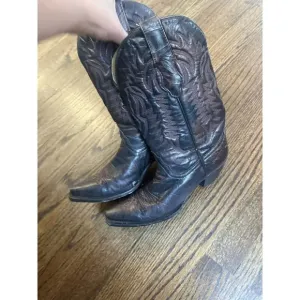 CORRAL BROWN &amp; BRONZE METALLIC LEATHER SNIP TOE COWGIRL BOOTS R2425 WOMENS 7.5M