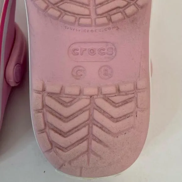 Crocs Children’s Unisex Crocband Clog Sandals Pink Size 8. CROCS