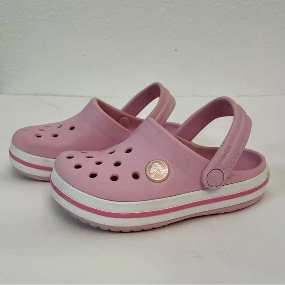 Crocs Children’s Unisex Crocband Clog Sandals Pink Size 8. CROCS