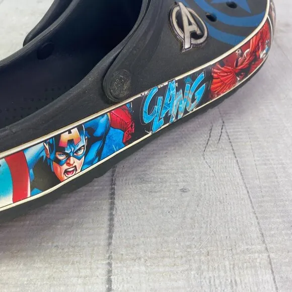 Crocs Mens MARVEL AVENGERS CAPTAIN AMERICA Comic Band Slip On Clog Shoes Size 12
