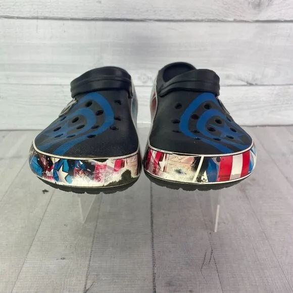 Crocs Mens MARVEL AVENGERS CAPTAIN AMERICA Comic Band Slip On Clog Shoes Size 12