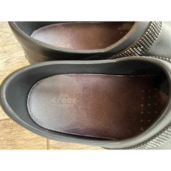 Crocs Neria Pro ll Shoes Slip Resistant Slip On Clogs Black Womens 11 Mules Work