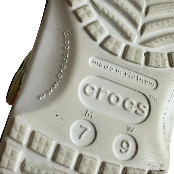 Crocs Slides Sandals White Double Strap Slip On unisex women’s 9 men’s 7 EUC