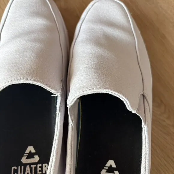 Cuater Travis Mathew Phenom Slip on Woven Ortholite Shoes Light Grey Size 9