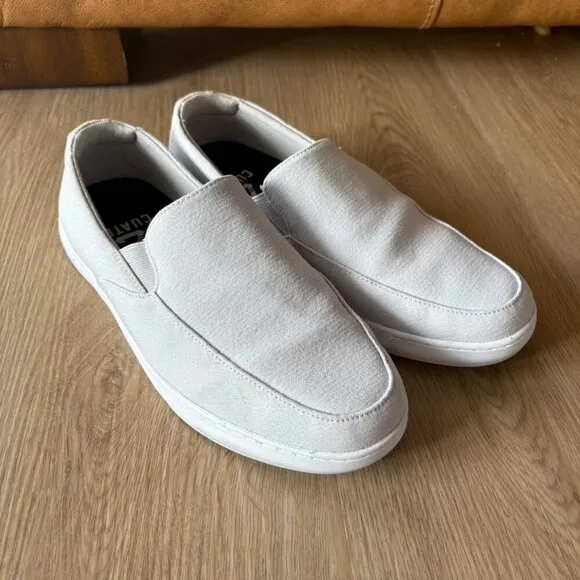 Cuater Travis Mathew Phenom Slip on Woven Ortholite Shoes Light Grey Size 9