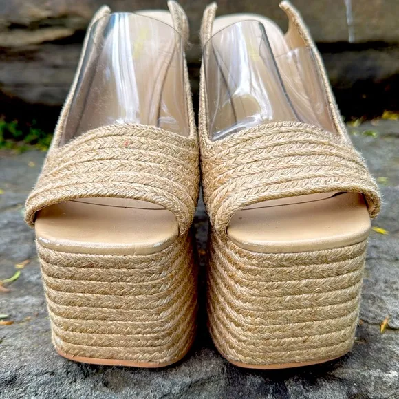 CULT GAIA SISLEY NUDE HIGH HEEL PLATFORM SANDALS - 9 ☀️🔥👡