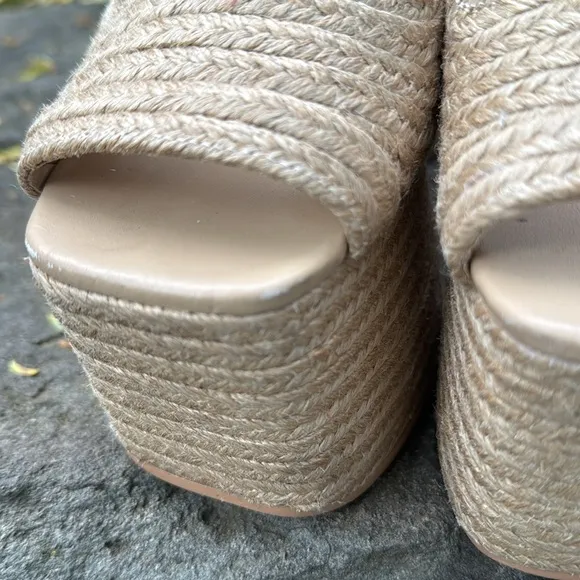 CULT GAIA SISLEY NUDE HIGH HEEL PLATFORM SANDALS - 9 ☀️🔥👡