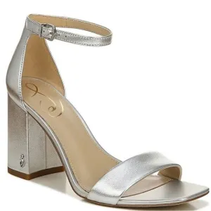 Daniella Leather Ankle Strap Square Toe Dress Sandals