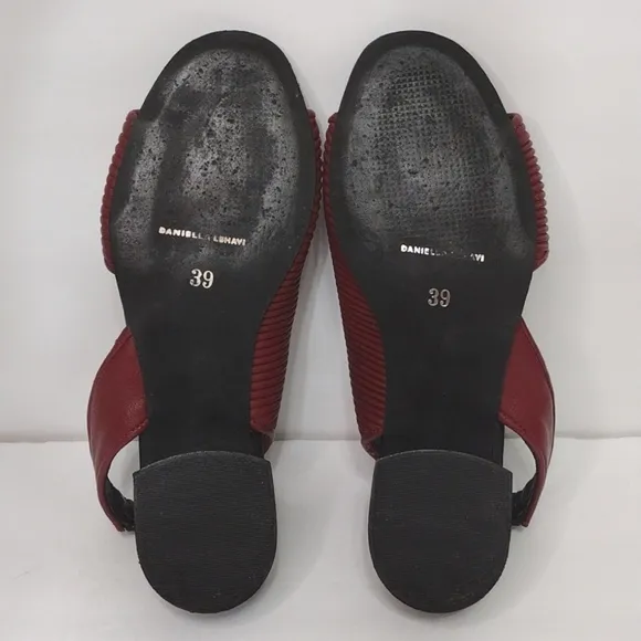 Daniella Lehavi D'Orsay Open Toe Sling Back Leather Sandals Size 39, US 8.5