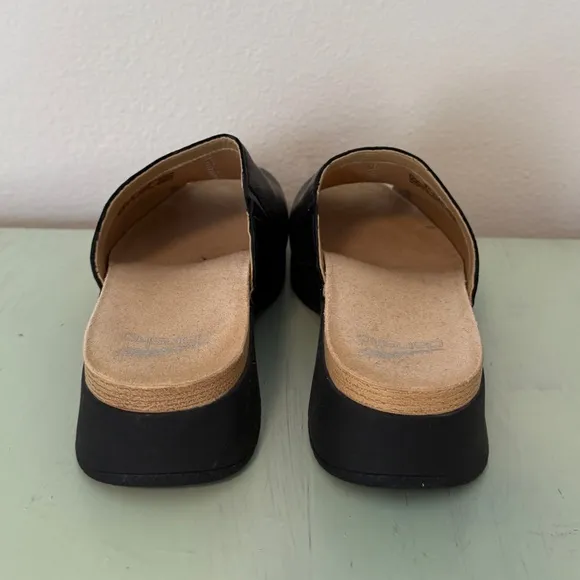 DANSKO Black Leather Slide Sandals Size 37