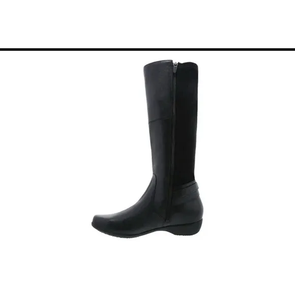 Dansko Francesca Black Milled Leather Women's Boots - EU 42/ US 11.5-12