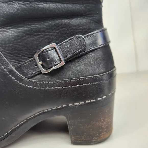 Dansko Hayley Ankle Boots with Chunky Heel and Rounded Toe Black Size 6.5-7 (37)